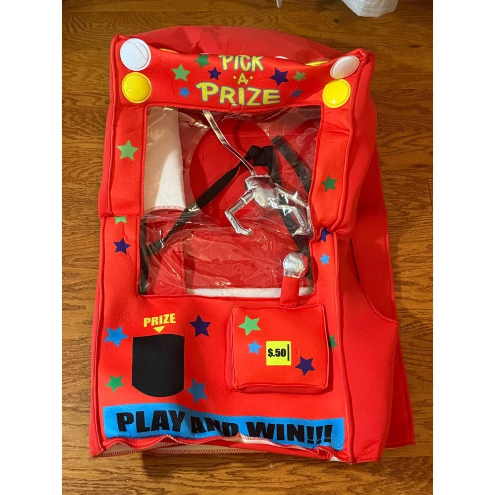 Spirit Halloween Kids 3D Claw Machine Costume Red Multicolor EUC